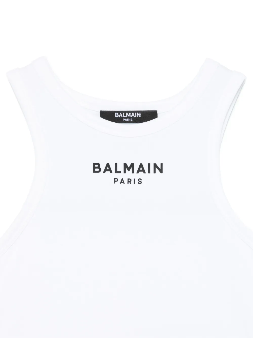 Shop Balmain Logo-appliqué Tank Top In White