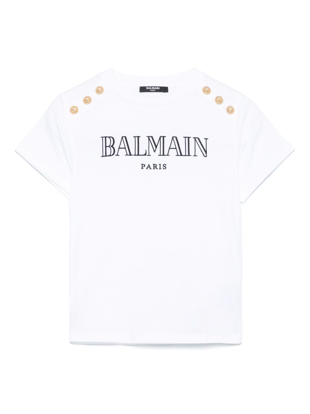 Balmain Kids T-shirt met geborduurd logo Wit