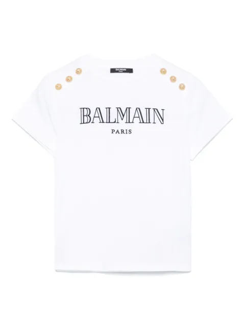 Balmain Kids T-shirt con logo ricamato