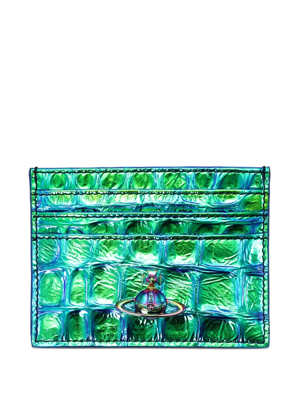 Vivienne Westwood Orb crocodile-effect card holder - Verde