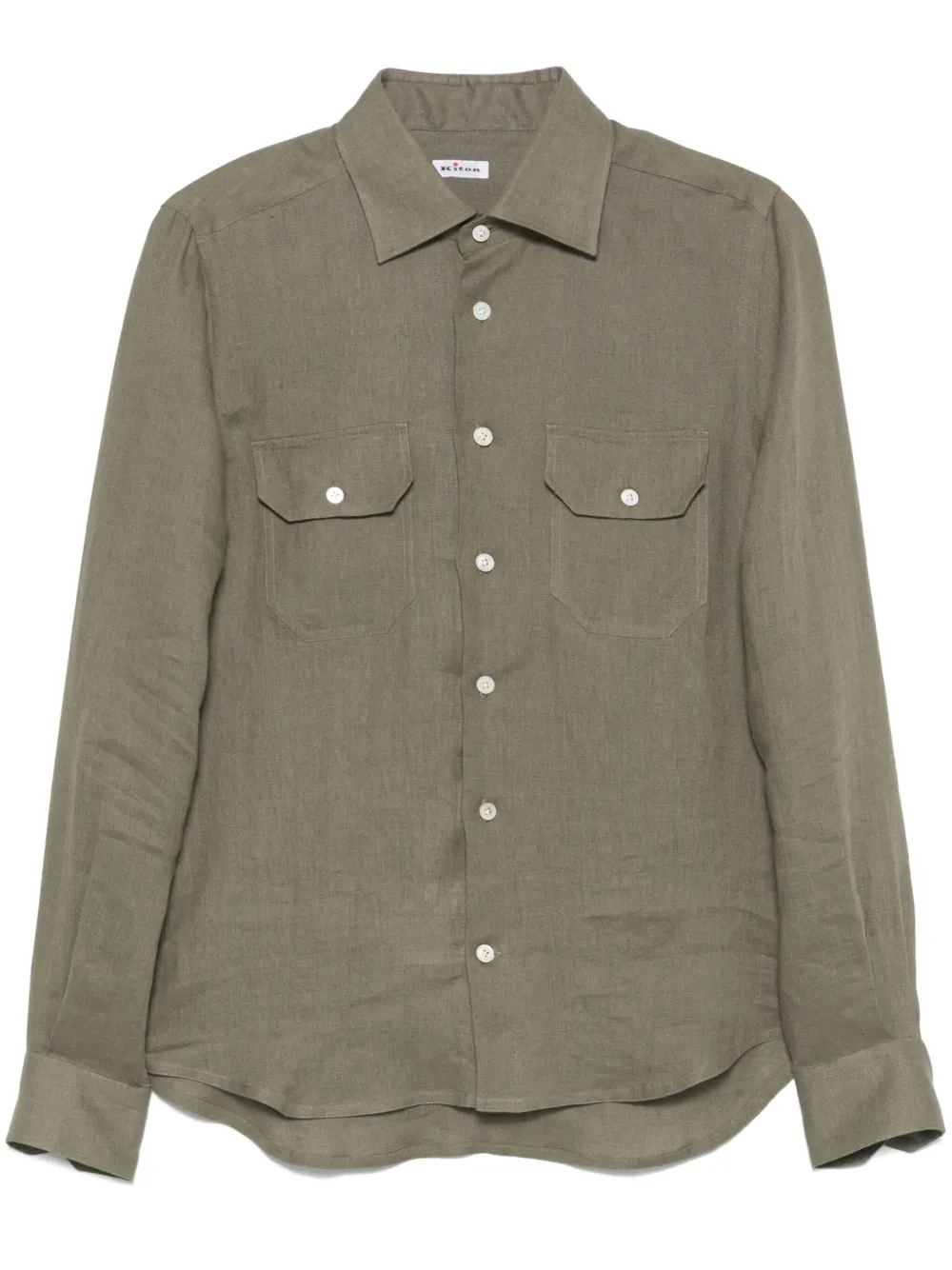 Kiton リネンシャツ - グリーン Kiton リネンシャツ - グリーン