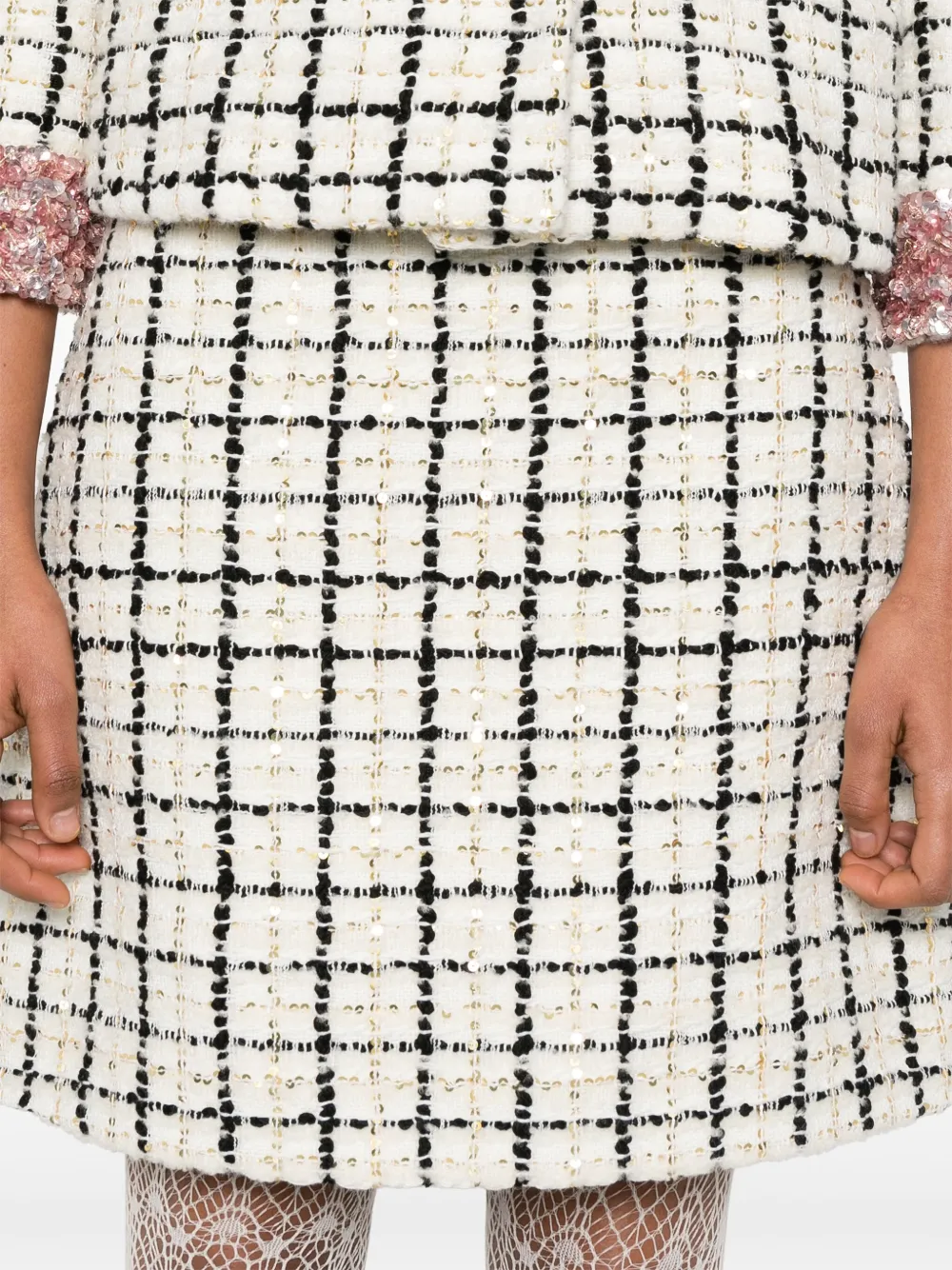 Valentino Garavani Geruite plooirok Beige