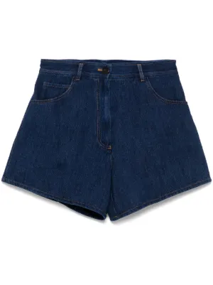 パンツ FORTE FORTE Women Shorts  Burmudas 12818 my pants F46A 6015 bermuda shorts for women in cotton and linen acqua | forte_forte