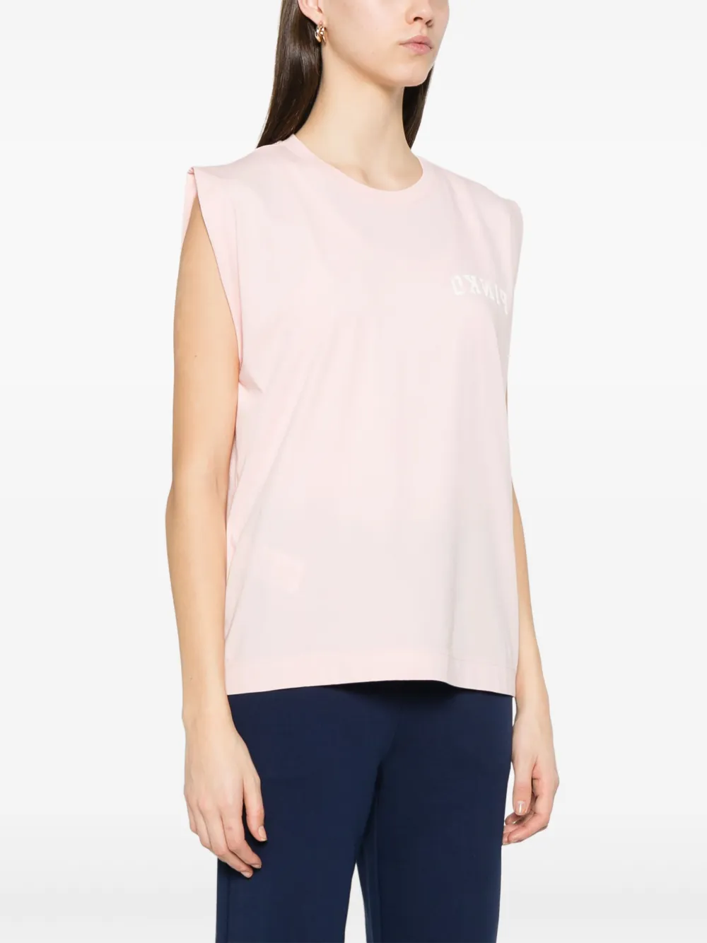 Shop Pinko Logo-print Tank Top In Pink