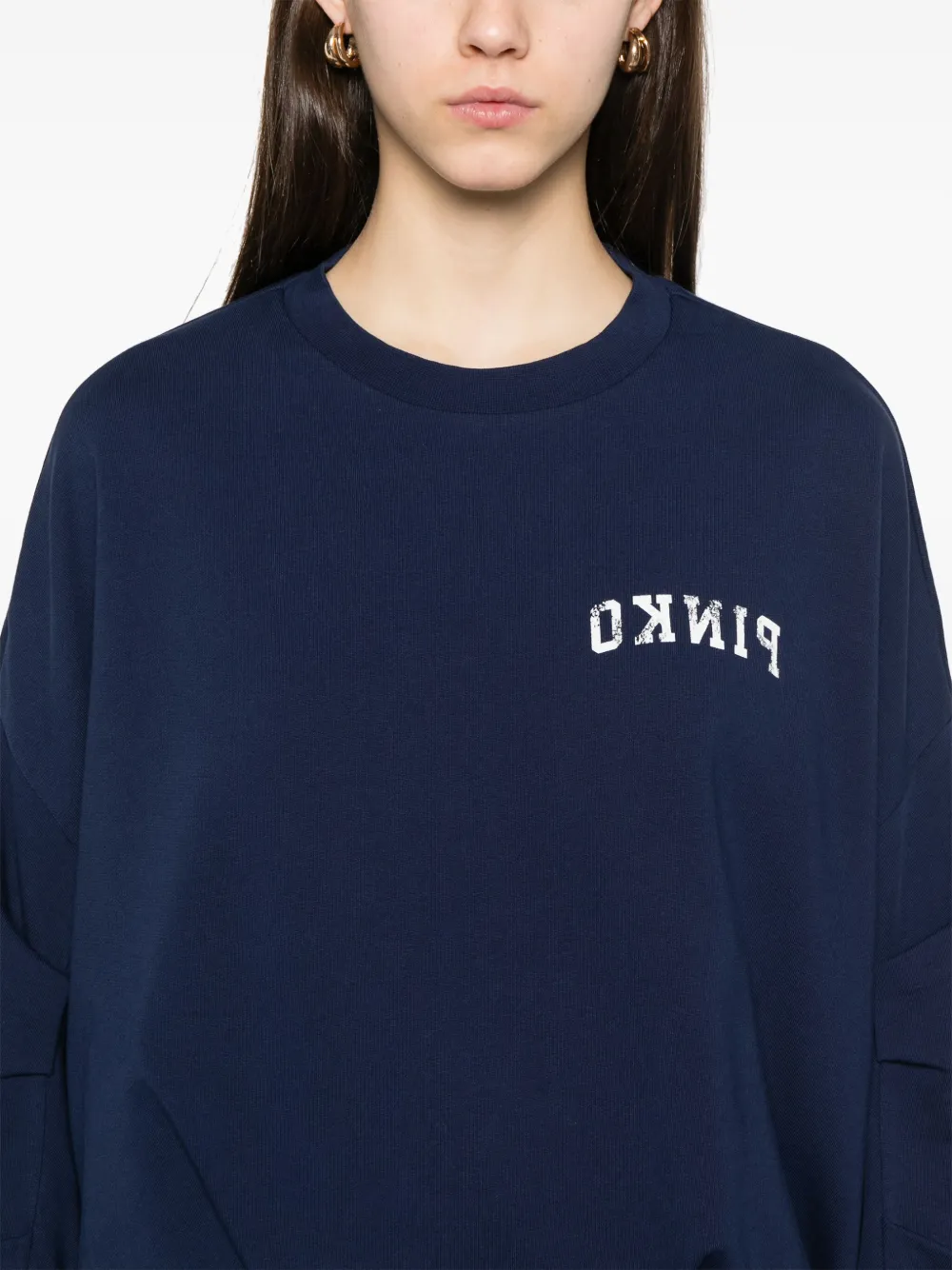 PINKO Sweater met logoprint Blauw