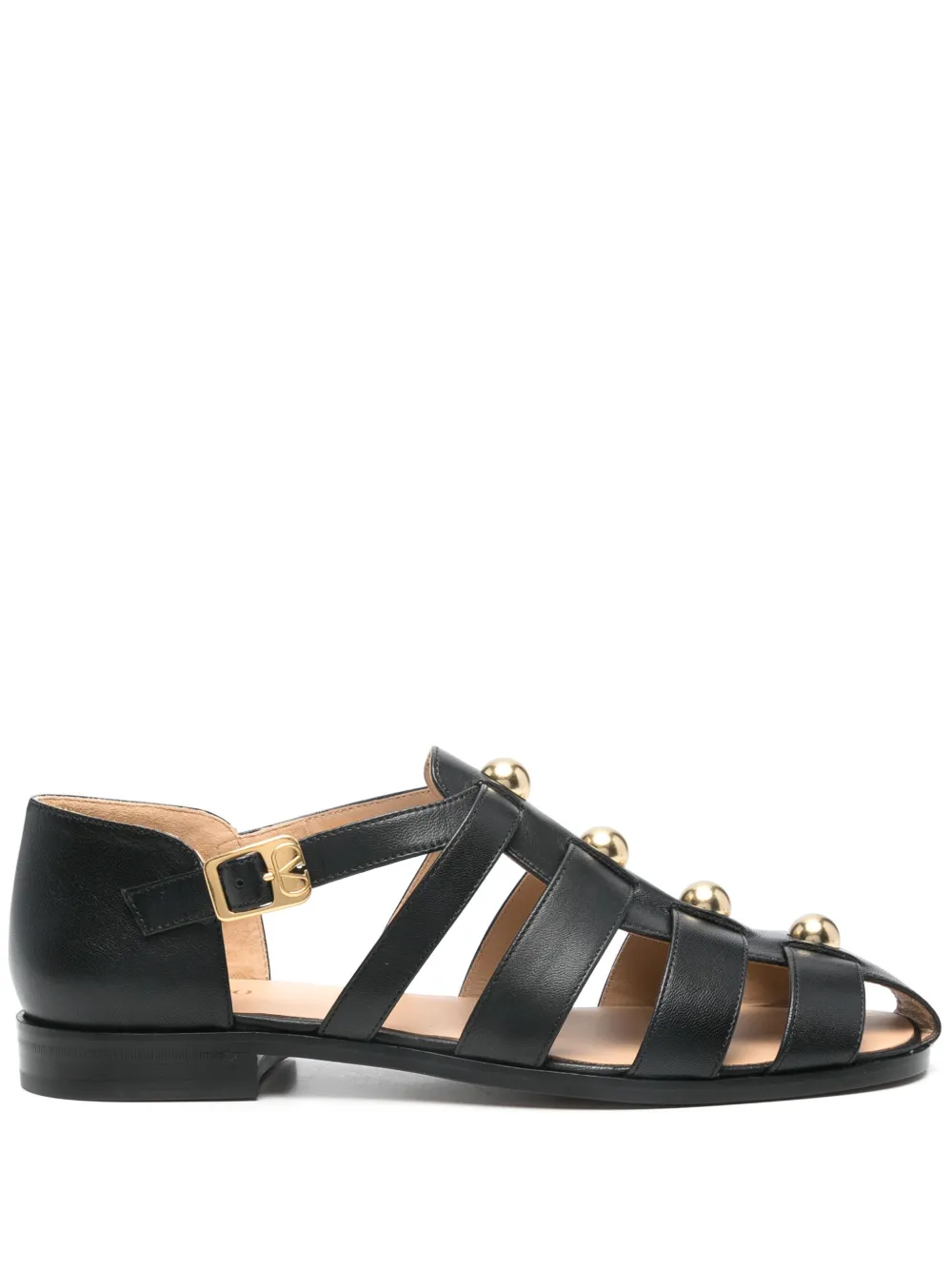 Valentino Garavani Leren sandalen Zwart