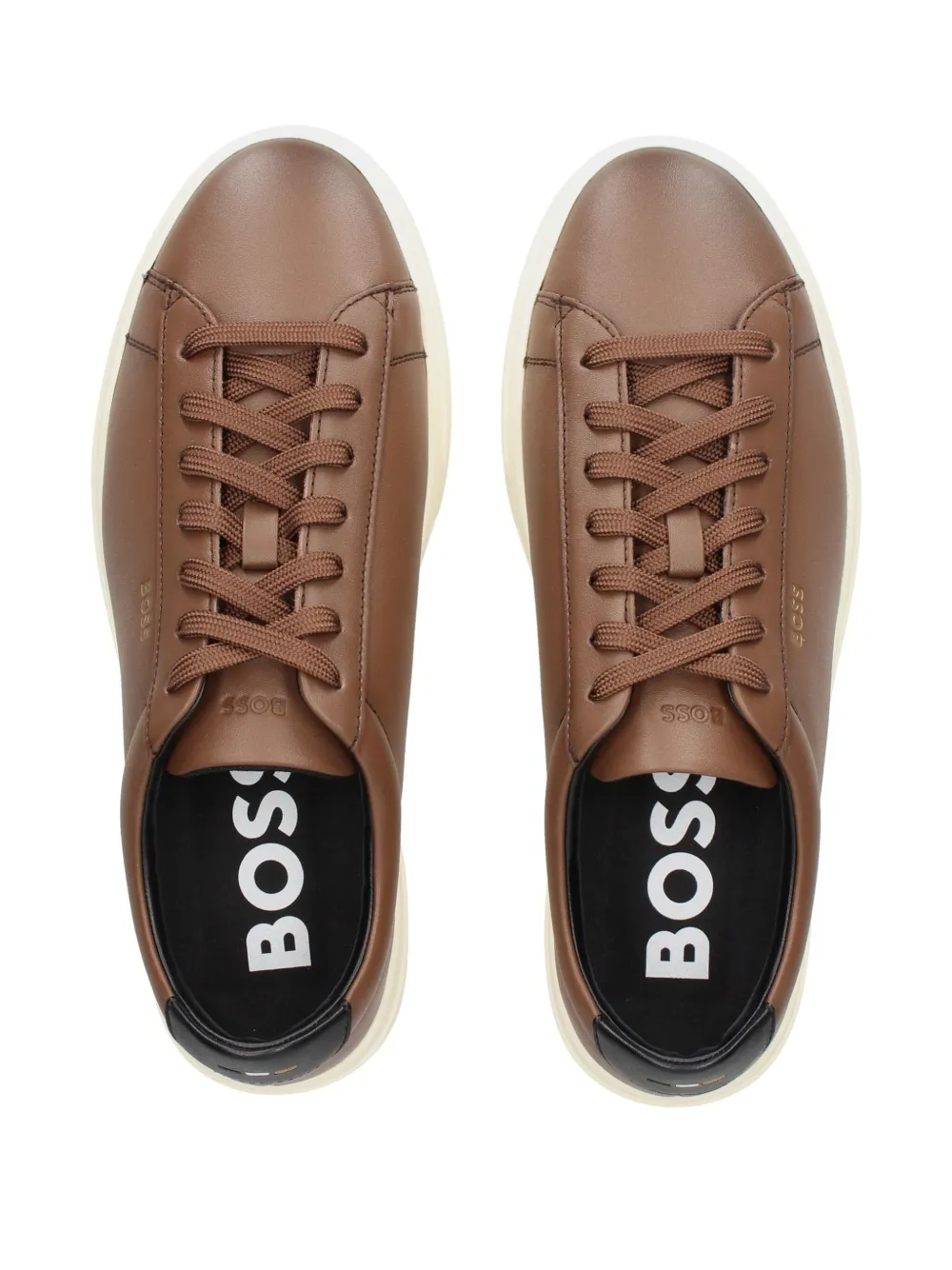 BOSS leather sneakers Brown