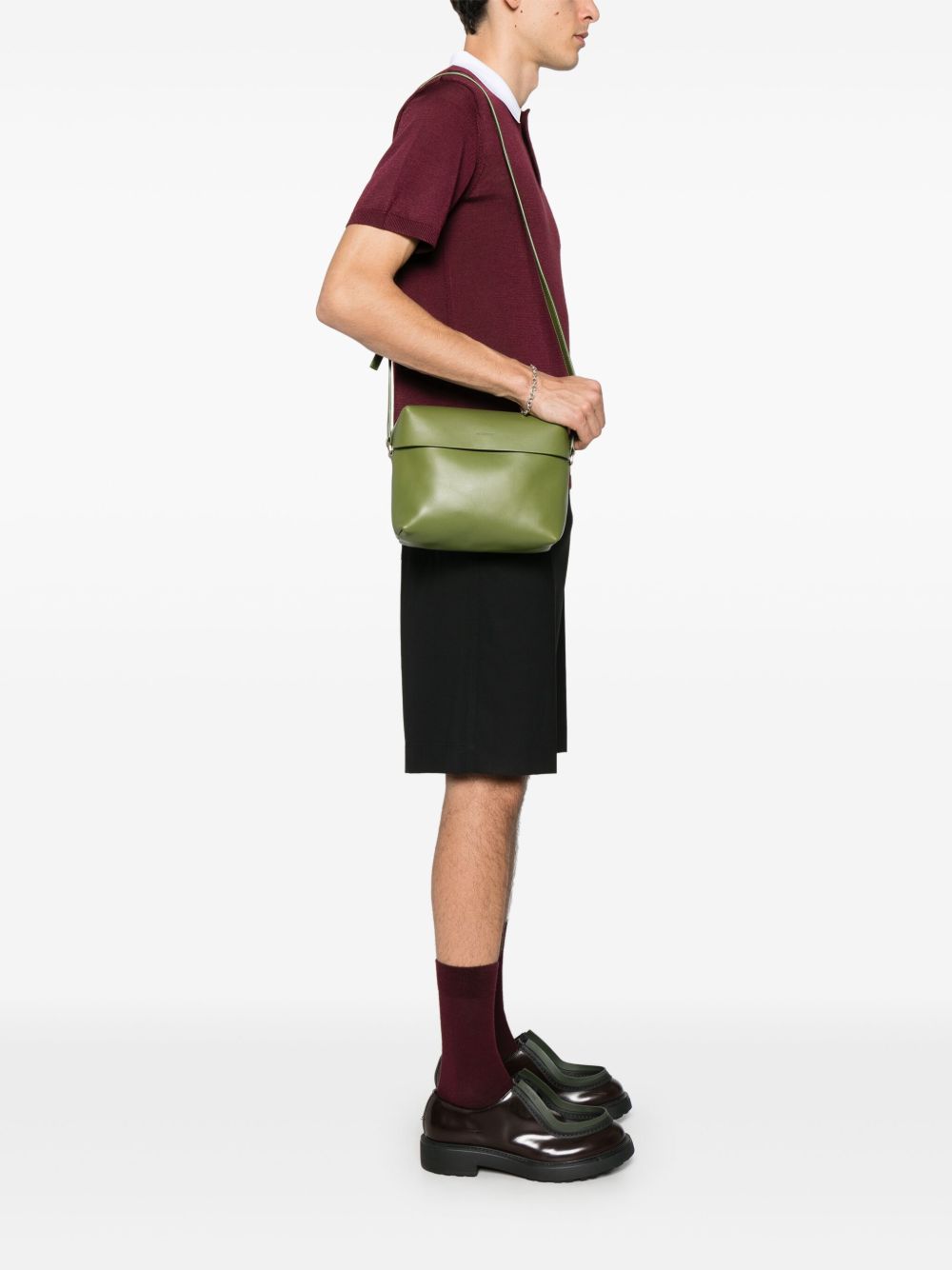 Jil Sander Lid crossbodytas - Groen