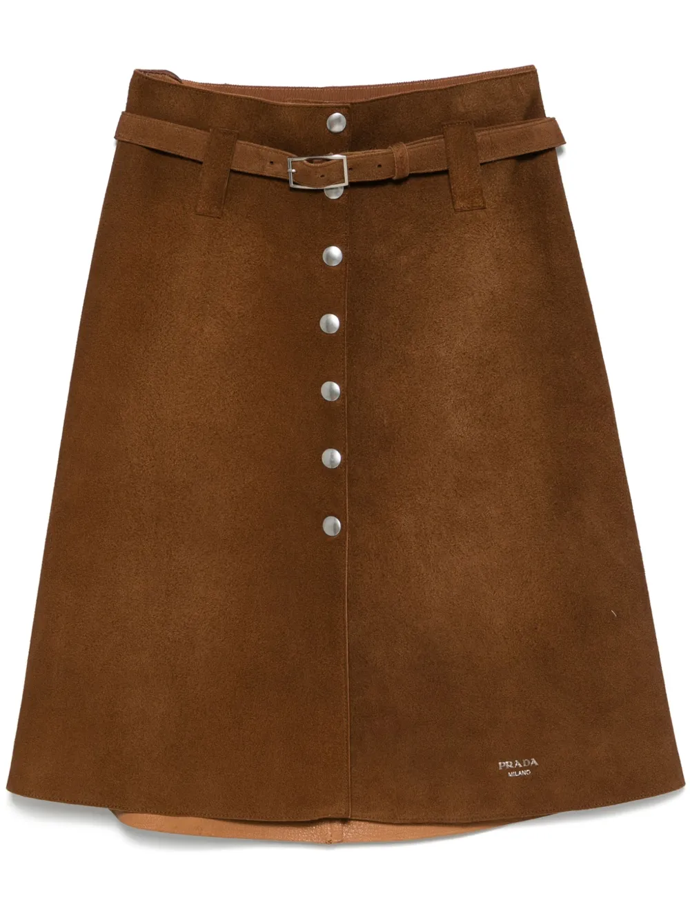 Prada Midi-rok met ceintuur Bruin