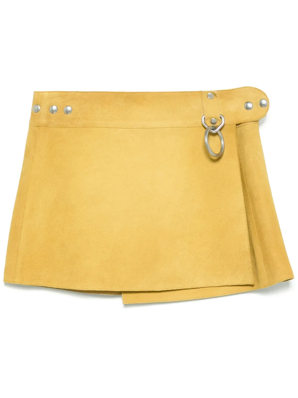 Prada Leren mini-rok Geel