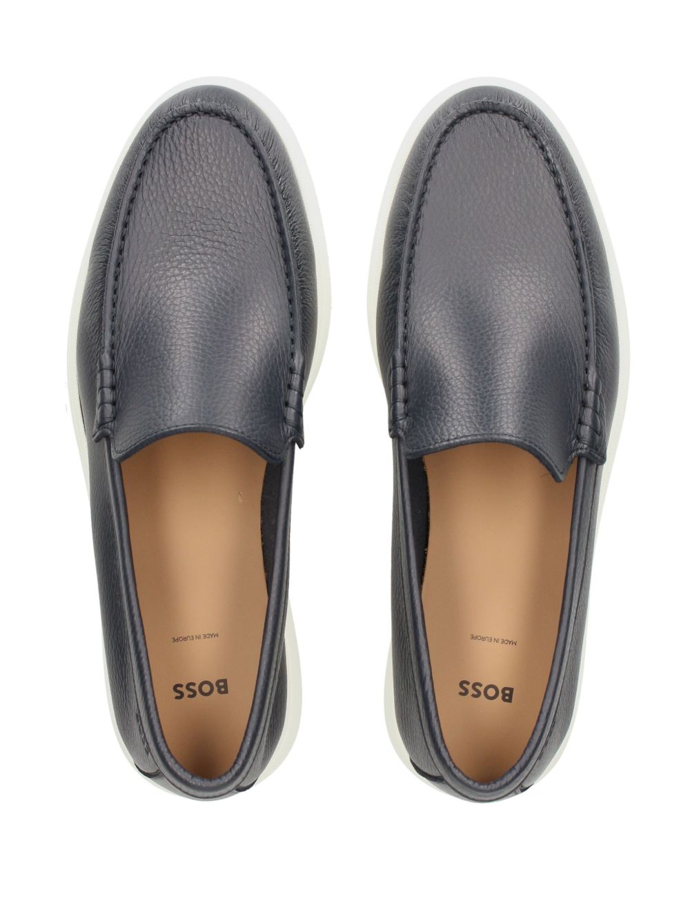 BOSS leather loafers Blue