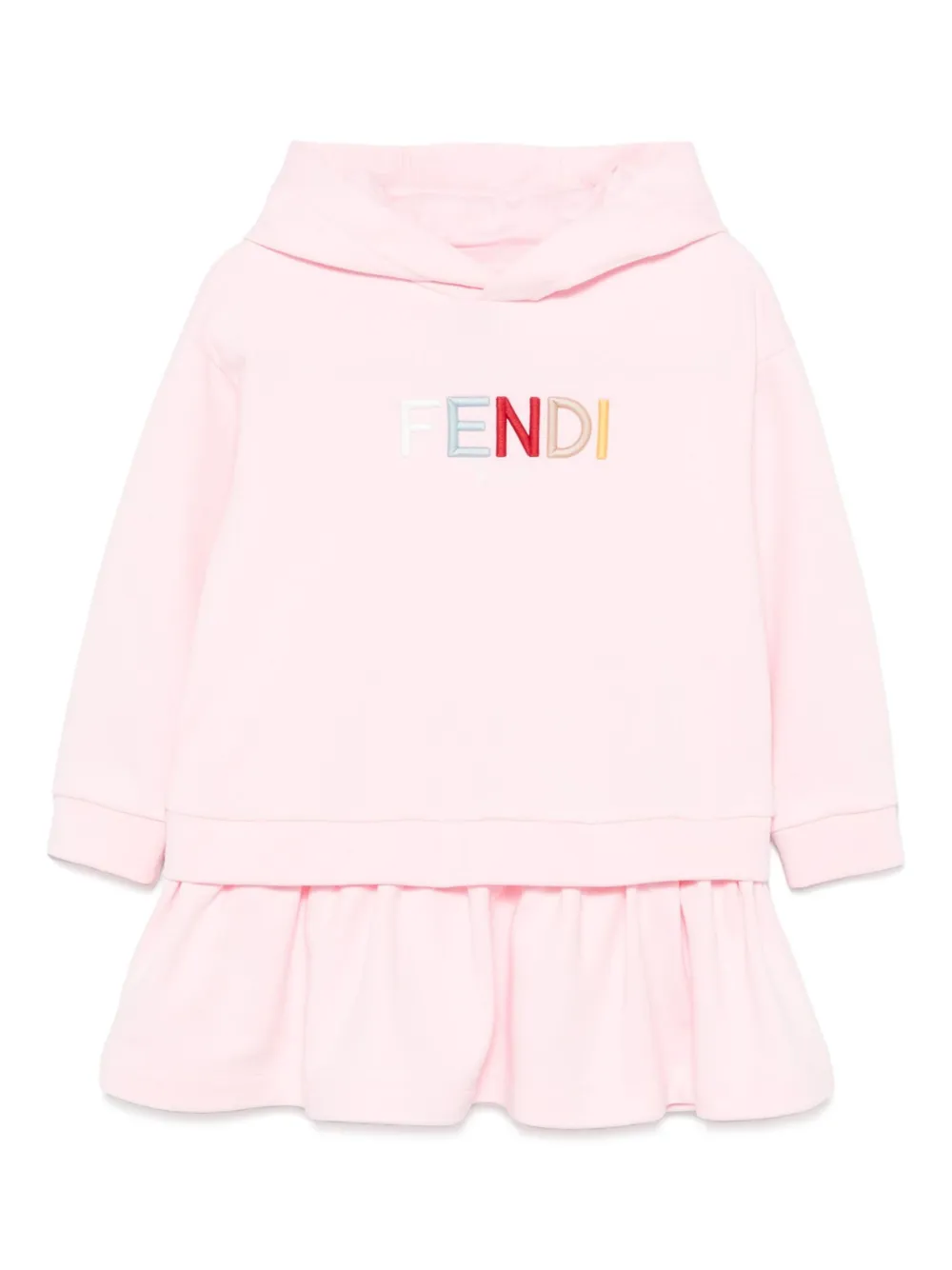 Fendi Kids Jurk met geborduurd logo Roze