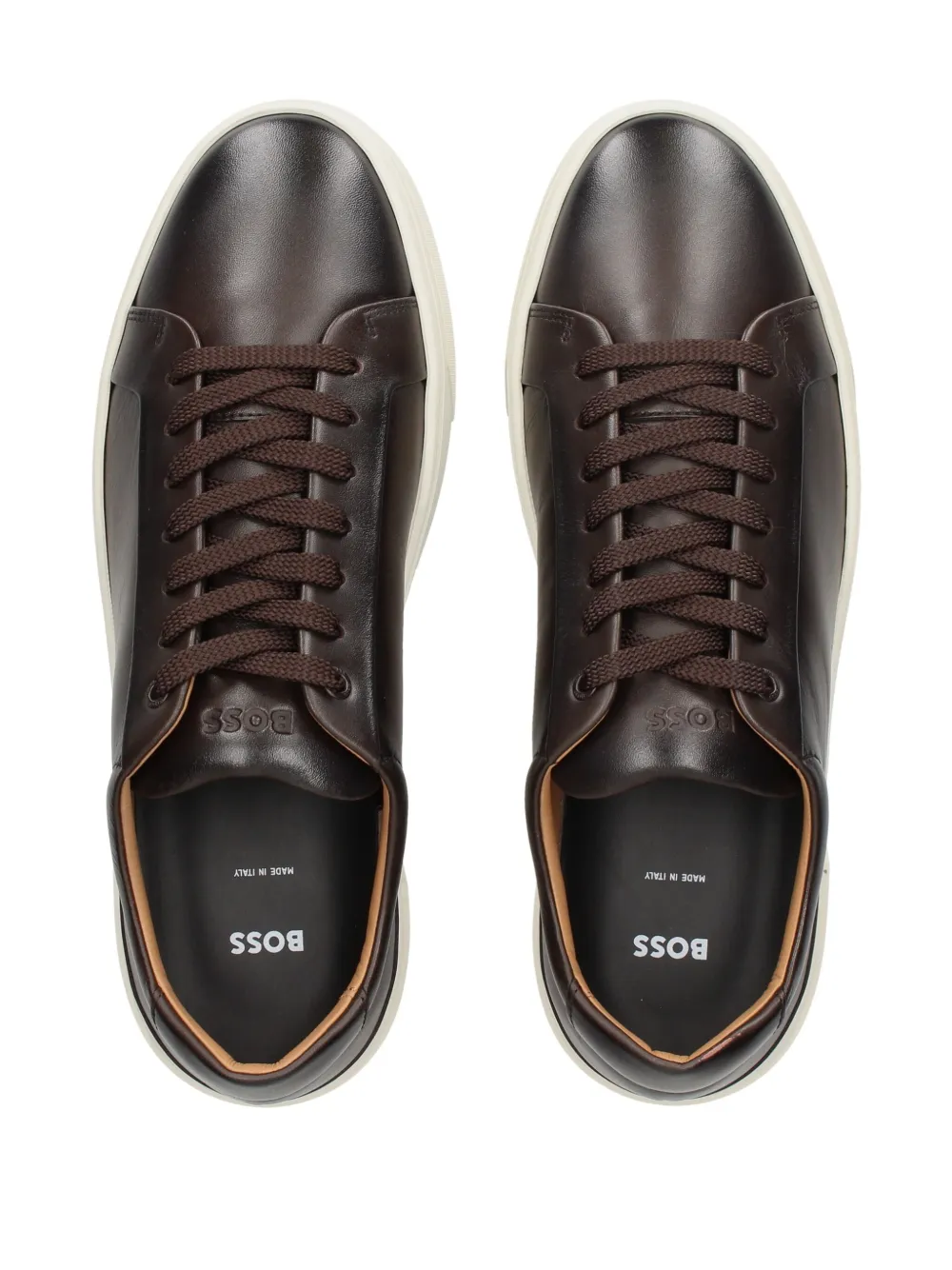 BOSS logo-print sneakers Brown