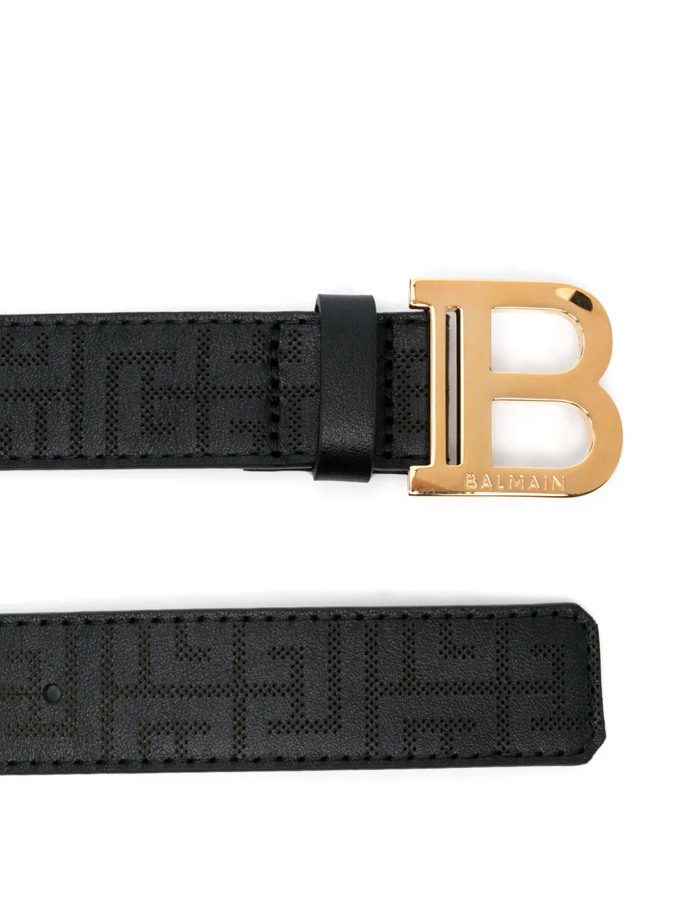 Balmain Kids logo-buckle belt - Zwart