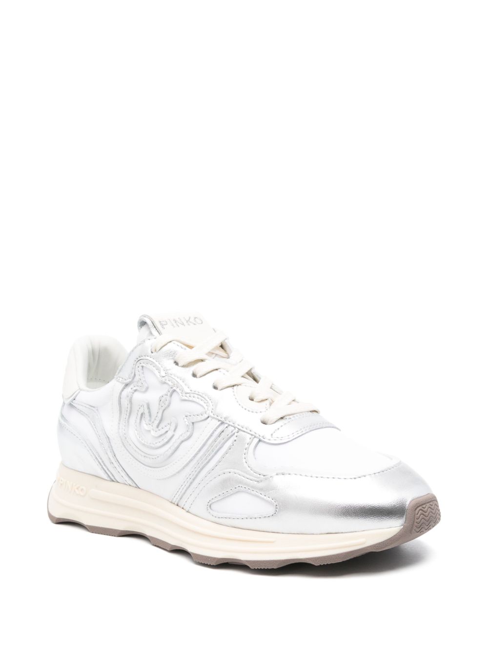 PINKO Sneakers met Love Birds-patroon - Zilver