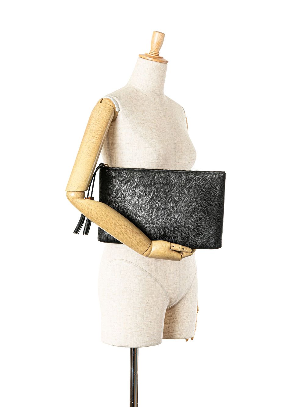 Gucci Pre-Owned 2000-2015 Bamboo leren clutch met kwastje - Zwart