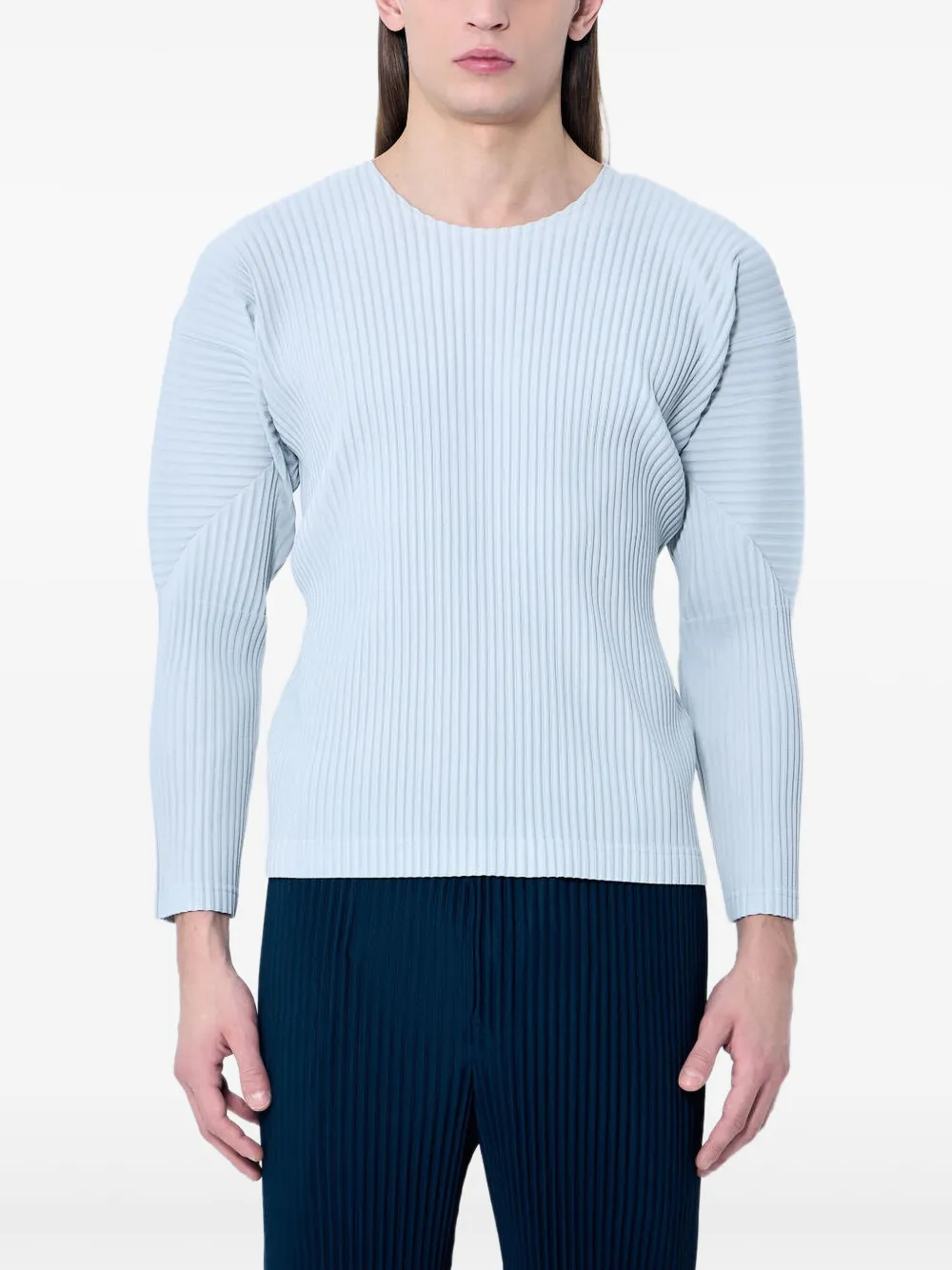 Homme Plissé Issey Miyake Geplooid T-shirt Blauw