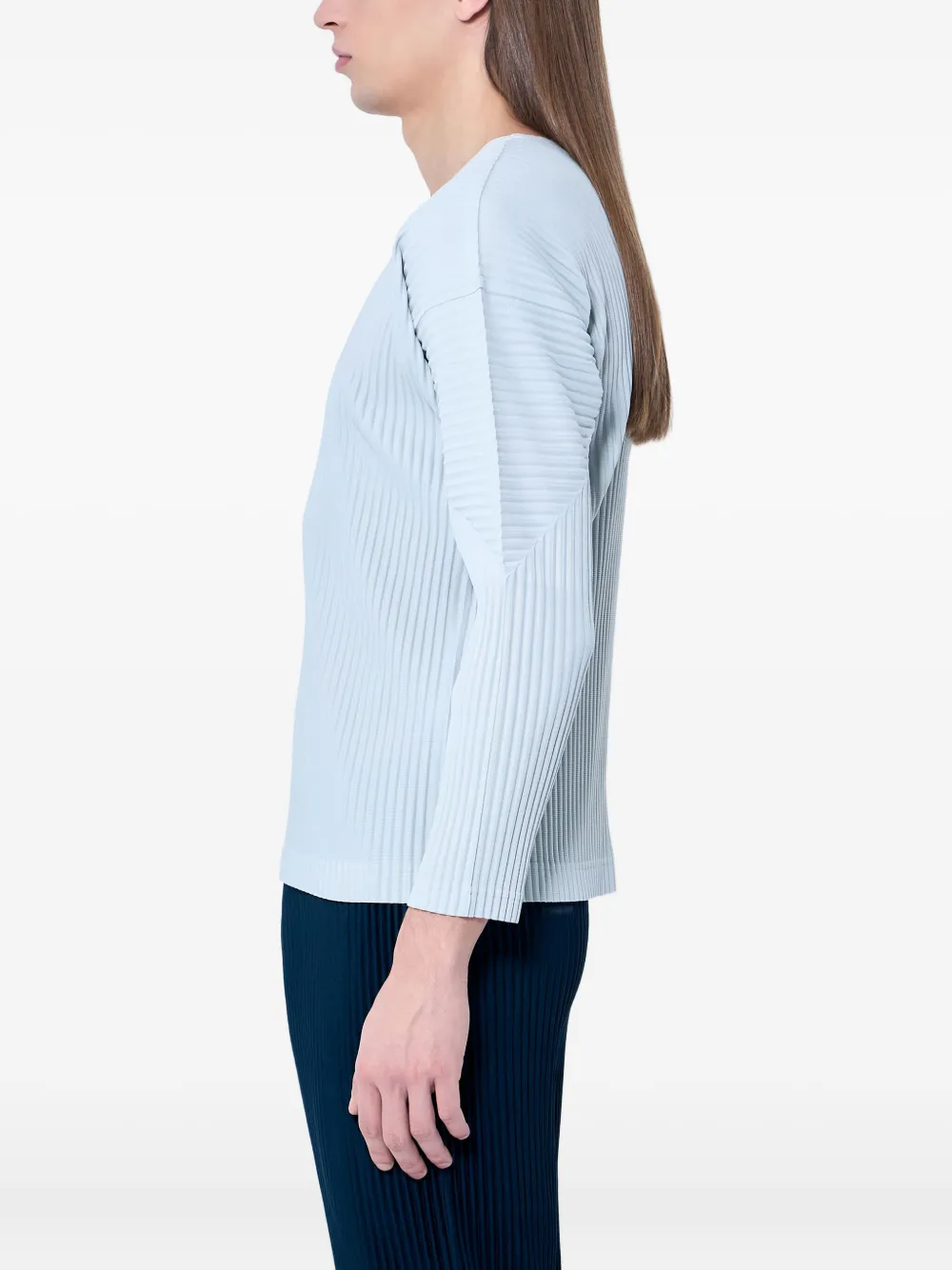 Homme Plissé Issey Miyake Geplooid T-shirt Blauw
