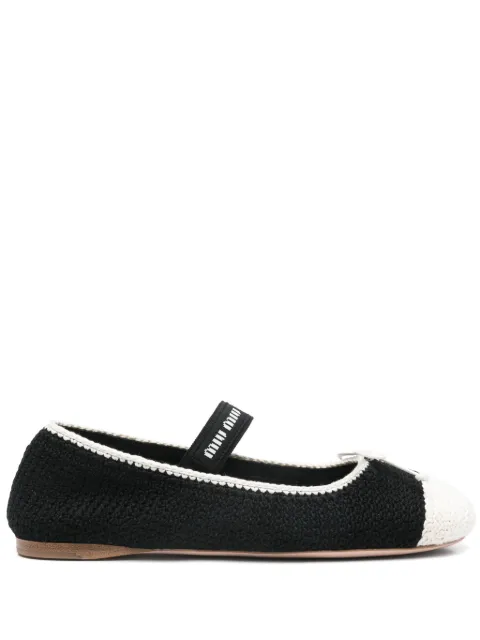 Miu Miu crochet-knit ballet flats
