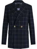LIU JO double-breasted check blazer - Blue