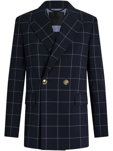LIU JO double-breasted check blazer