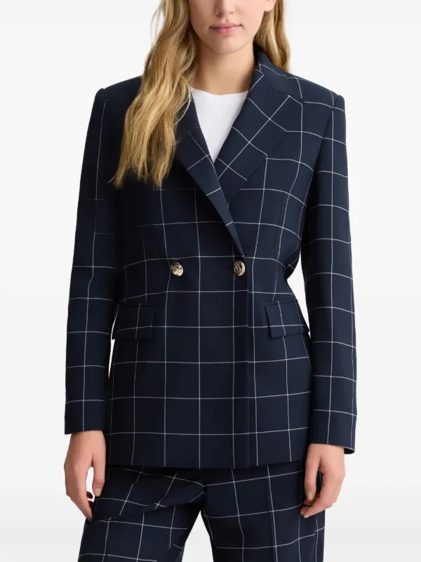 LIU JO double-breasted Check Blazer | Blue | FARFETCH
