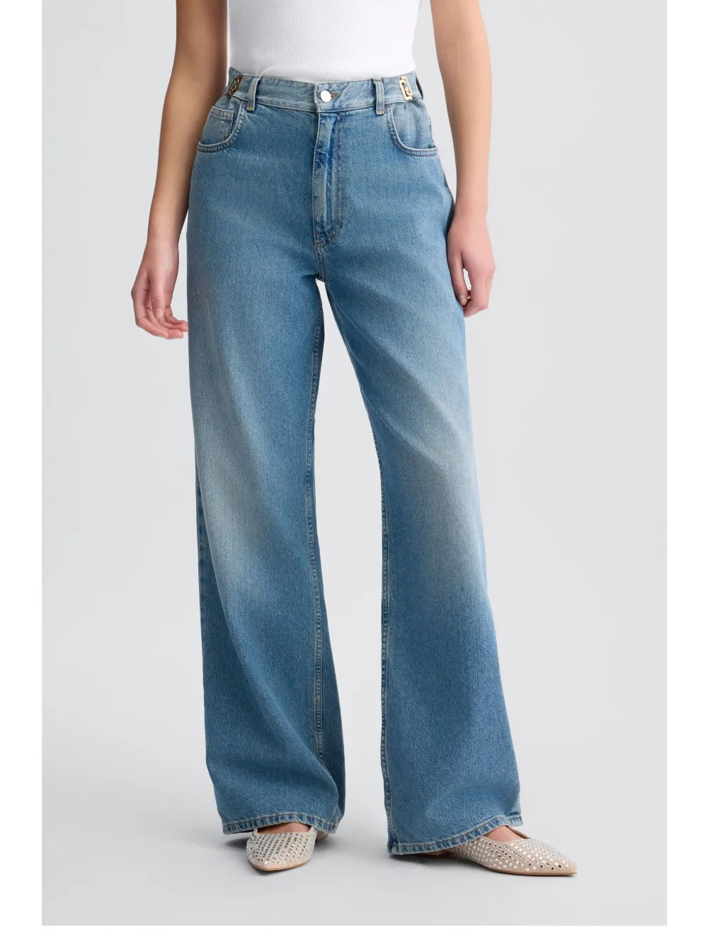 LIU JO High waist baggy jeans Blauw
