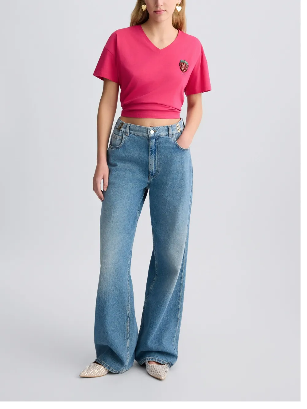 LIU JO High waist baggy jeans Blauw