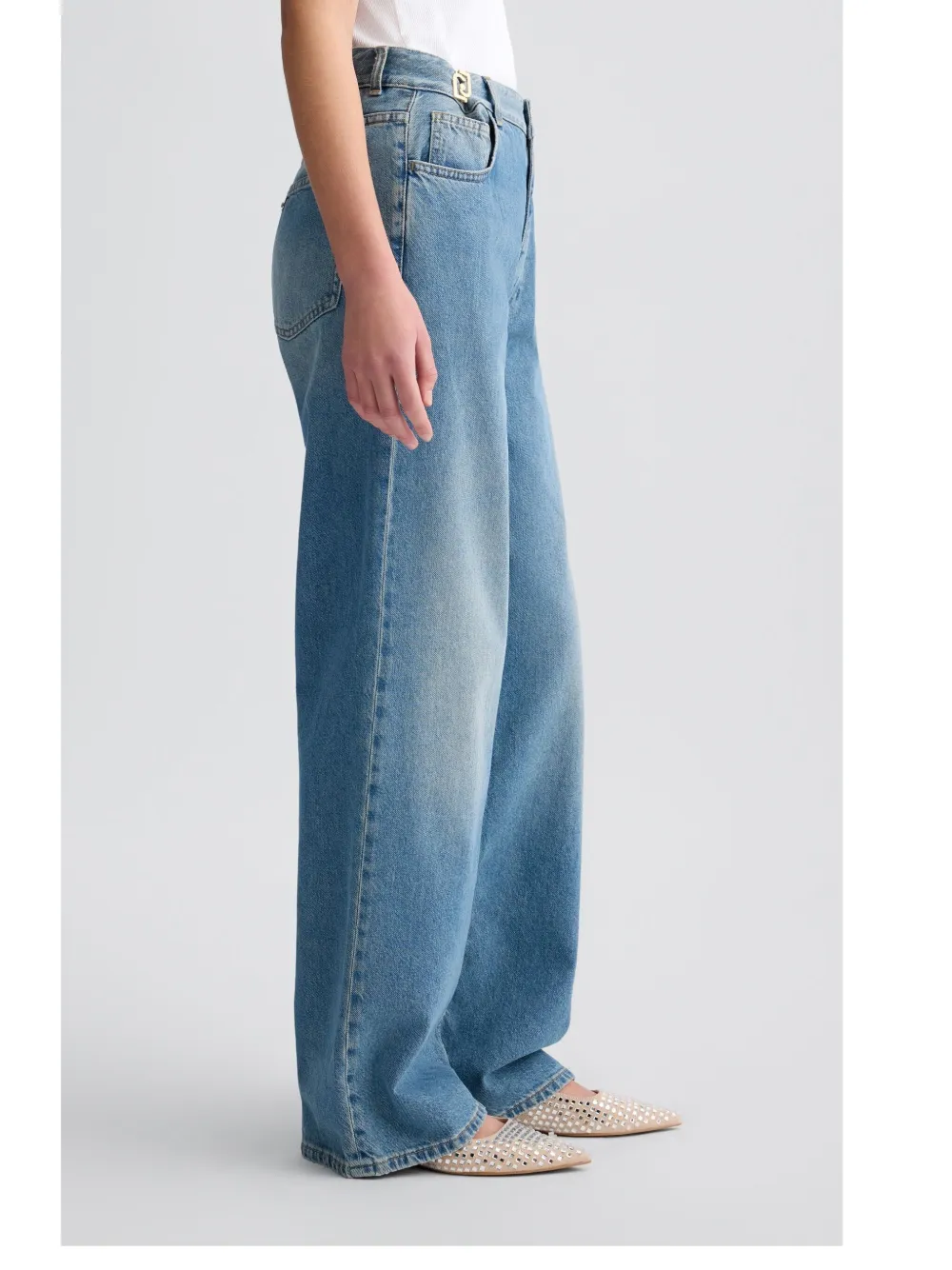 LIU JO High waist baggy jeans Blauw