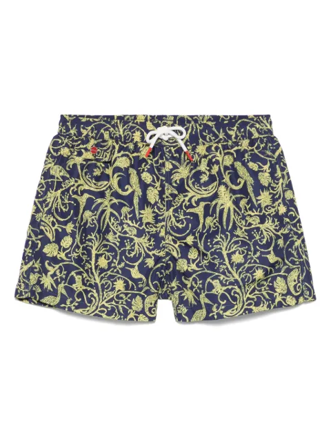 Kiton abstract-pattern print swim shorts