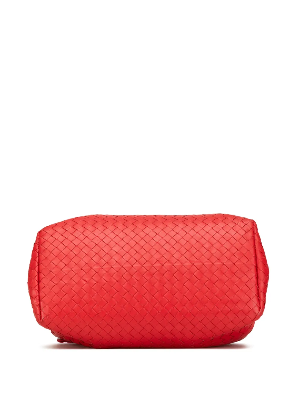Pre-owned Bottega Veneta 2012-2024 Small Intrecciato Roma Satchel In Red