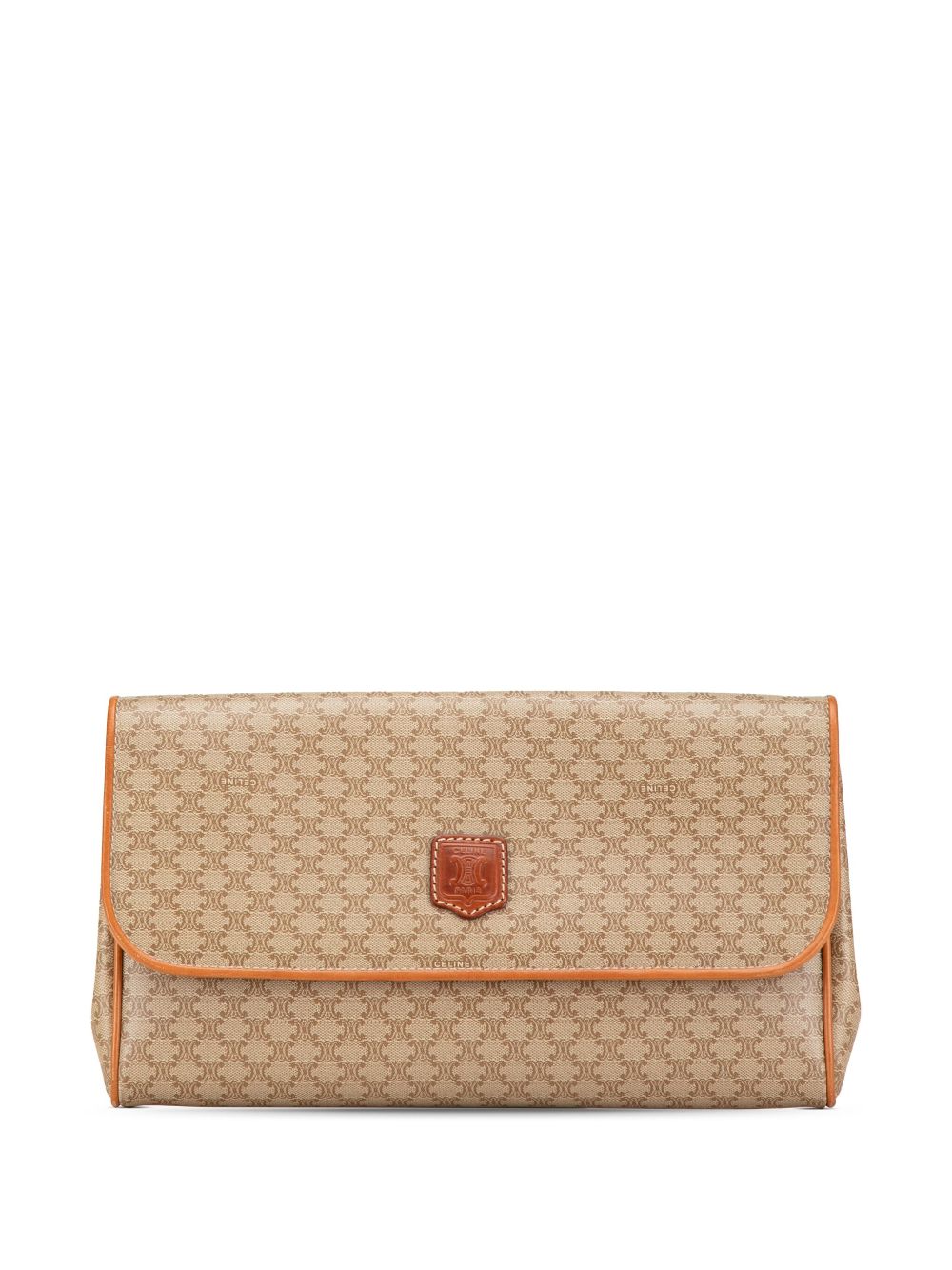 Céline Pre-Owned 1991 Macadam Coated Canvas clutch bag - BROWN