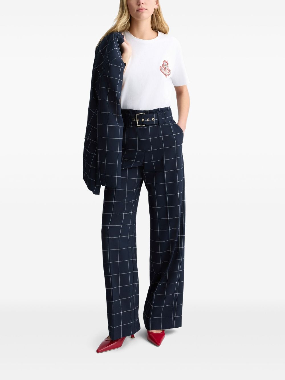 LIU JO tailored check trousers - Blauw