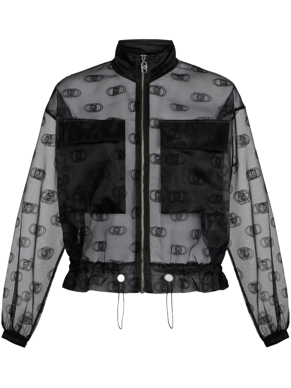 LIU JO Printed organza jacket | Black | Image 1
