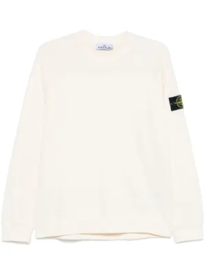Stone Island 6100060 Organic Cotton Fleece Sweatshirt | White