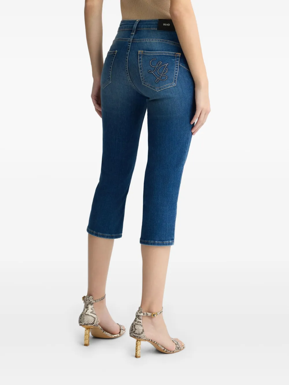 LIU JO Mid waist capri jeans Blauw