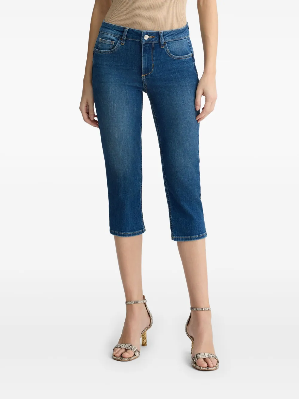 LIU JO Mid waist capri jeans Blauw