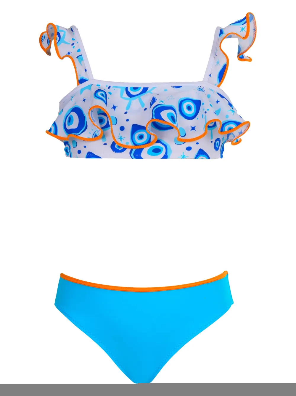 Nessi Byrd Evil Eye-print Bikini Set In White