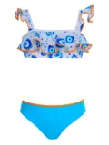 Nessi Byrd Kids evil eye-print bikini set - White