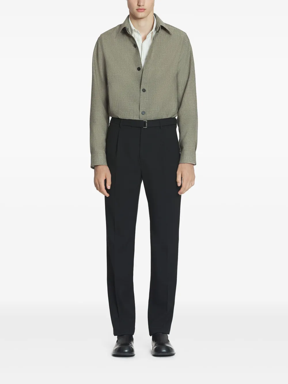 Lanvin virgin wool shirt jacket - Groen