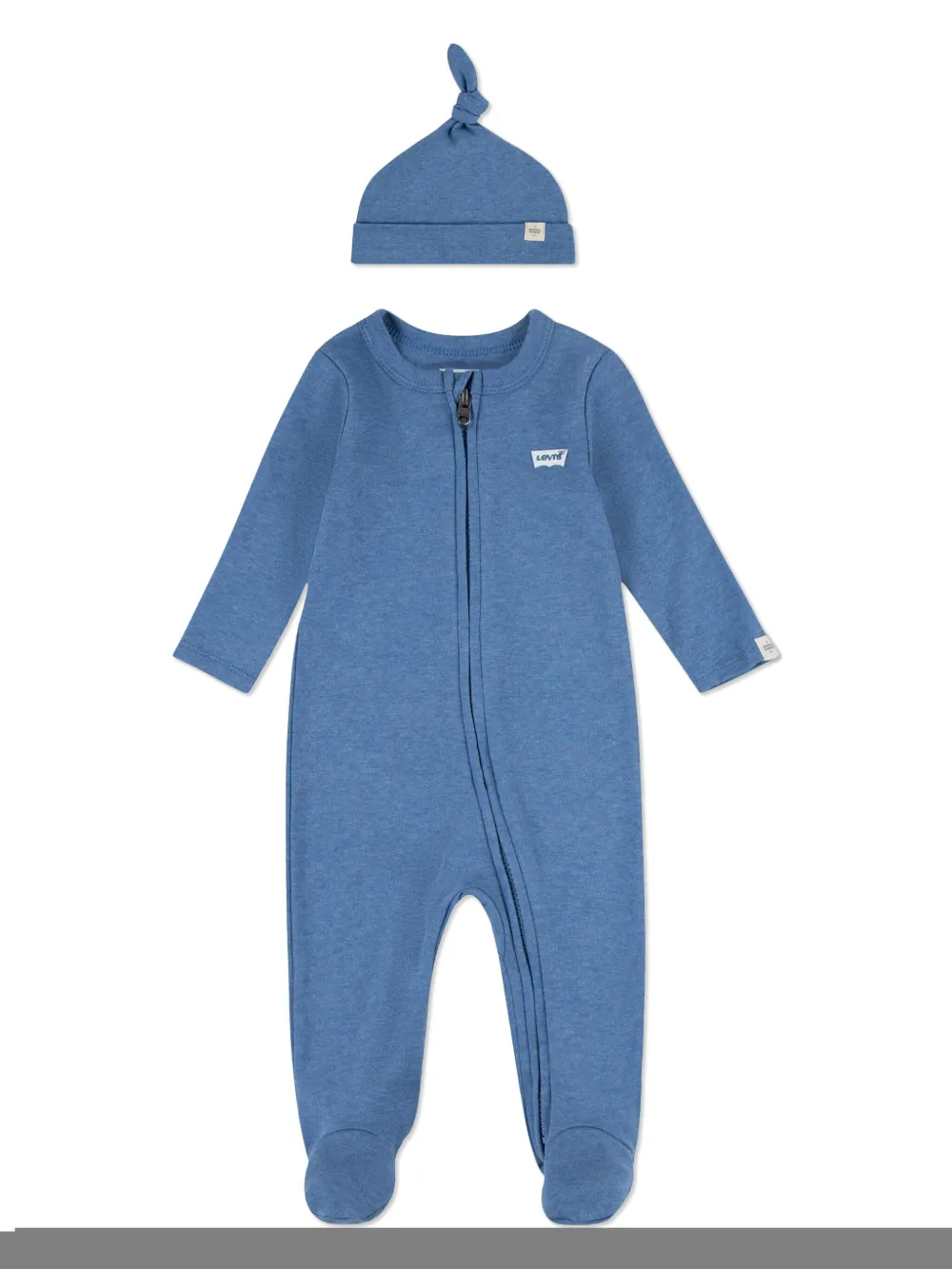 Shop Levi's Logo-patch Pajama And Hat Set In Blue