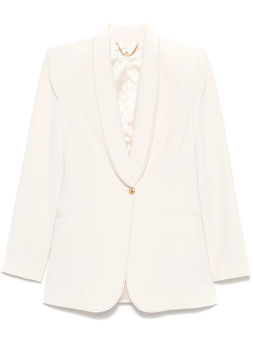 contrast-stitch crepe blazer