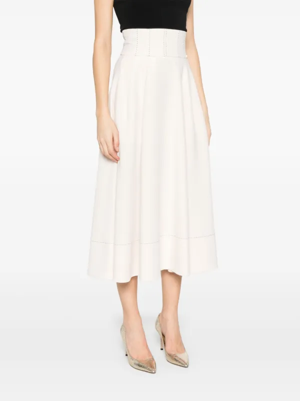 Elisabetta Franchi contrast-stitch Crepe Midi Skirt