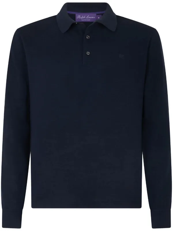 Ralph Lauren ネイビー ポロシャツ S パープルレーベル ポロシャツ/ビッグポニー/定番/スモールポニー/メッシュ/ウェア/メンズ
