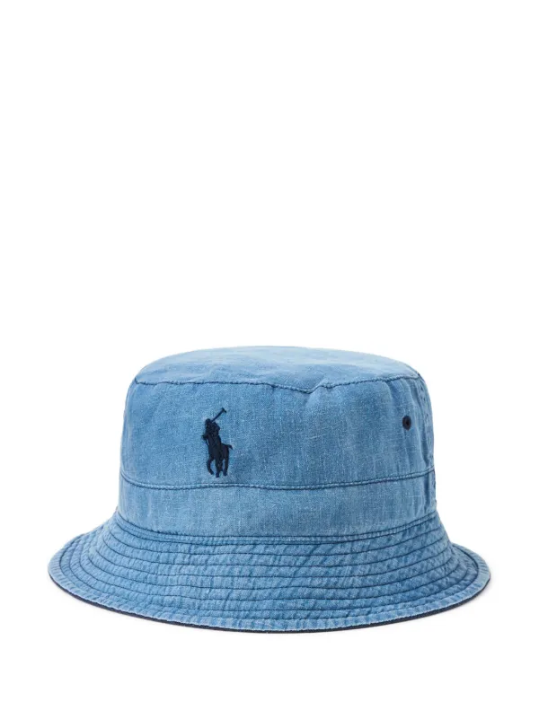 Polo Ralph 配送 Lauren バケットハット 水色 ポロ ラルフ ローレン