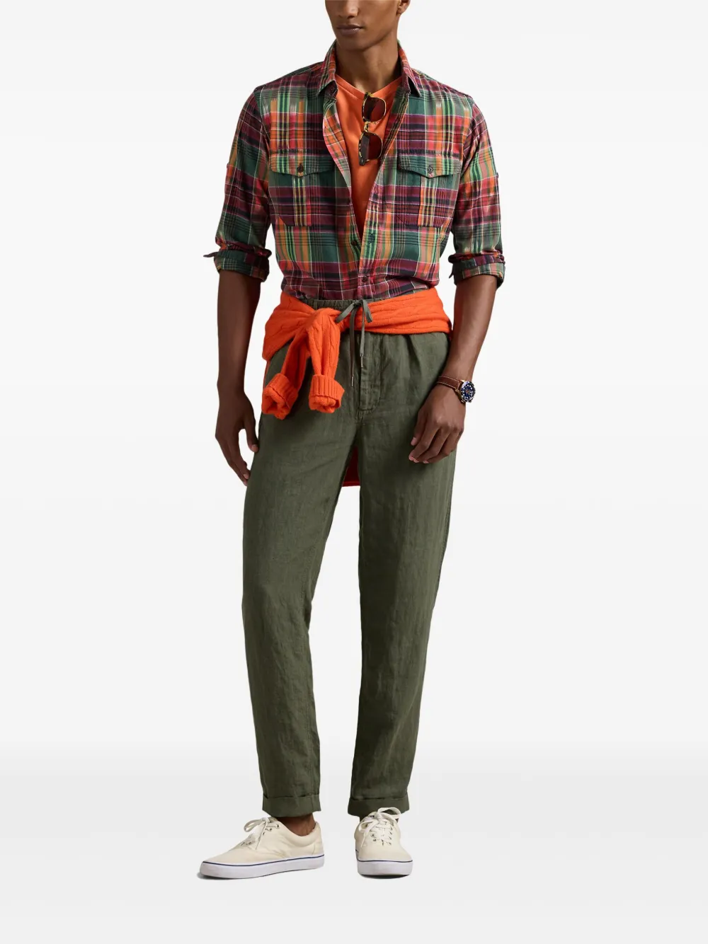 Polo Ralph Lauren Madras Shirt In Green