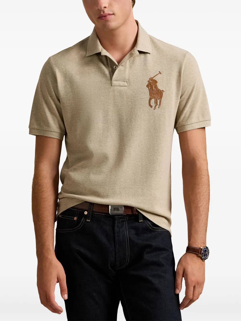 Polo Ralph Lauren Poloshirt met Polo Pony-applicatie Bruin