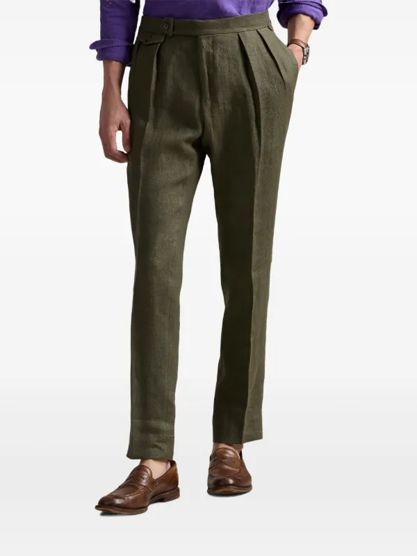 Polo Ralph Lauren Linen Trousers Green FARFETCH PT