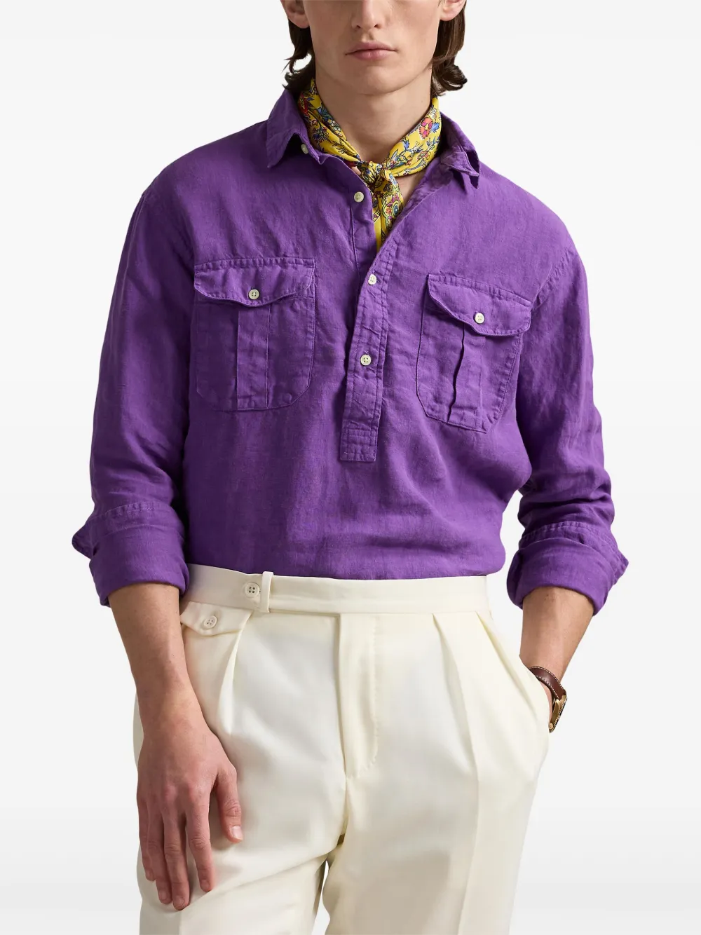 Polo Ralph Lauren Linnen overhemd Paars