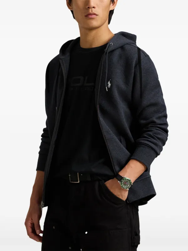 Polo Ralph Lauren Fleece zip-up Hoodie | Black | FARFETCH